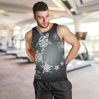 Hawaiian Plumeria Hibiscus Turtle Under Sea Polynesian Tank Top White AH - Polynesian Pride