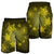 Hawaiian Plumeria Hibiscus Turtle Under Sea Polynesian Men's Shorts Yellow AH - Polynesian Pride