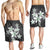 Hawaiian Plumeria Polynesian Men's Shorts - Gray - AH - Polynesian Pride