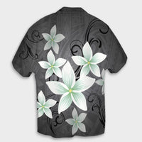 Hawaiian Plumeria Polynesian Hawaiian Shirt - Gray - AH - Polynesian Pride