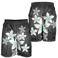Hawaiian Plumeria Polynesian Men's Shorts - Gray - AH - Polynesian Pride
