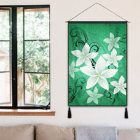 Hawaiian Plumeria Polynesian Hanging Poster - Green - AH - Polynesian Pride