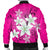 Hawaiian Plumeria Polynesian Bomber Jacket - Pink - AH - Polynesian Pride