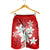 Hawaiian Plumeria Polynesian Men's Shorts - Red - AH - Polynesian Pride