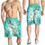 Hawaiian Plumeria Polynesian Men's Shorts - Turquoise - AH - Polynesian Pride