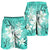 Hawaiian Plumeria Polynesian Men's Shorts - Turquoise - AH - Polynesian Pride