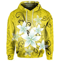 Custom Hawaiian Plumeria Polynesian Hoodie Yellow - Polynesian Pride