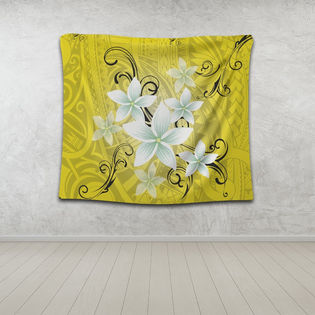 Hawaiian Plumeria Polynesian Tapestry - Yellow - AH - Polynesian Pride