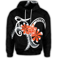 Hawaiian Plumeria Polynesian Orange Hoodie - Polynesian Pride