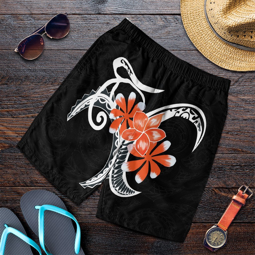 Hawaiian Plumeria Polynesian Orange Men's Shorts - AH Art - Polynesian Pride