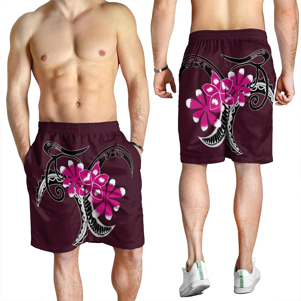 Hawaiian Plumeria Polynesian Pink Men's Shorts - AH - Polynesian Pride