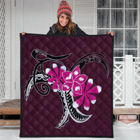 Hawaiian Plumeria Polynesian Pink Premium Quilts - AH - Polynesian Pride