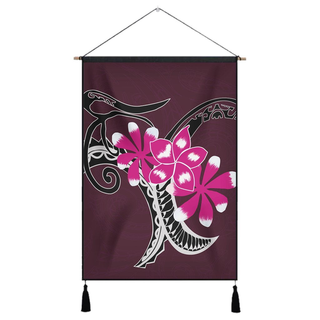 Hawaiian Plumeria Polynesian Pink Hanging Poster - AH Hanging Poster Cotton And Linen - Polynesian Pride