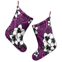 Hawaiian Plumeria Tribal Polynesian Christmas Stocking Pink AH - Polynesian Pride