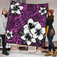 Hawaiian Plumeria Tribal Polynesian Premium Quilts Pink AH - Polynesian Pride