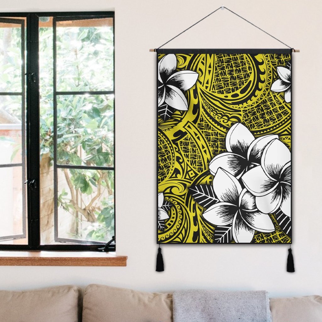 Hawaiian Plumeria Tribe Yellow Polynesian Hanging Poster AH - Polynesian Pride
