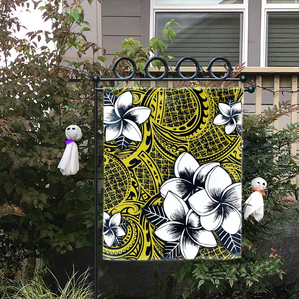 Hawaiian Plumeria Tribe Yellow Polynesian Flag AH - Polynesian Pride