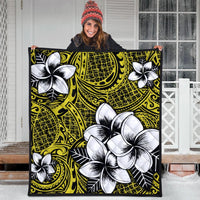 Hawaiian Plumeria Tribe Yellow Polynesian Premium Quilts AH - Polynesian Pride
