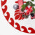 Hawaiian Quilt Pattern Monstera Symbol Polynesian Tree Skirt - Red White - AH - Polynesian Pride