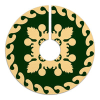 Hawaiian Quilt Pattern Palm Tree Skirt - Green Beige - AH - Polynesian Pride