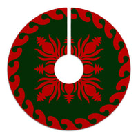 Hawaiian Quilt Pattern Pineapple Dance Tree Skirt - Red Green - AH - Polynesian Pride