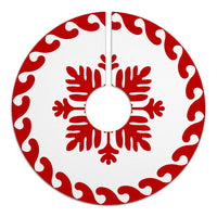 Hawaiian Quilt Pattern Tradition Palm Tree Skirt - Red White - AH - Polynesian Pride