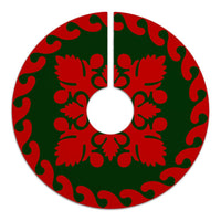 Hawaiian Quilt Pattern Tradition Skillful Tree Skirt - Red Green - AH - Polynesian Pride