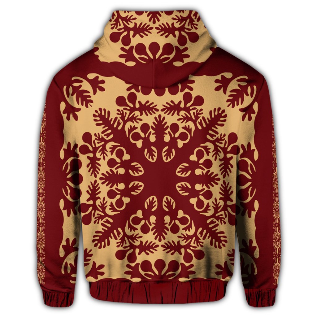 Hawaiian Quilt Vintage Hoodie - Polynesian Pride