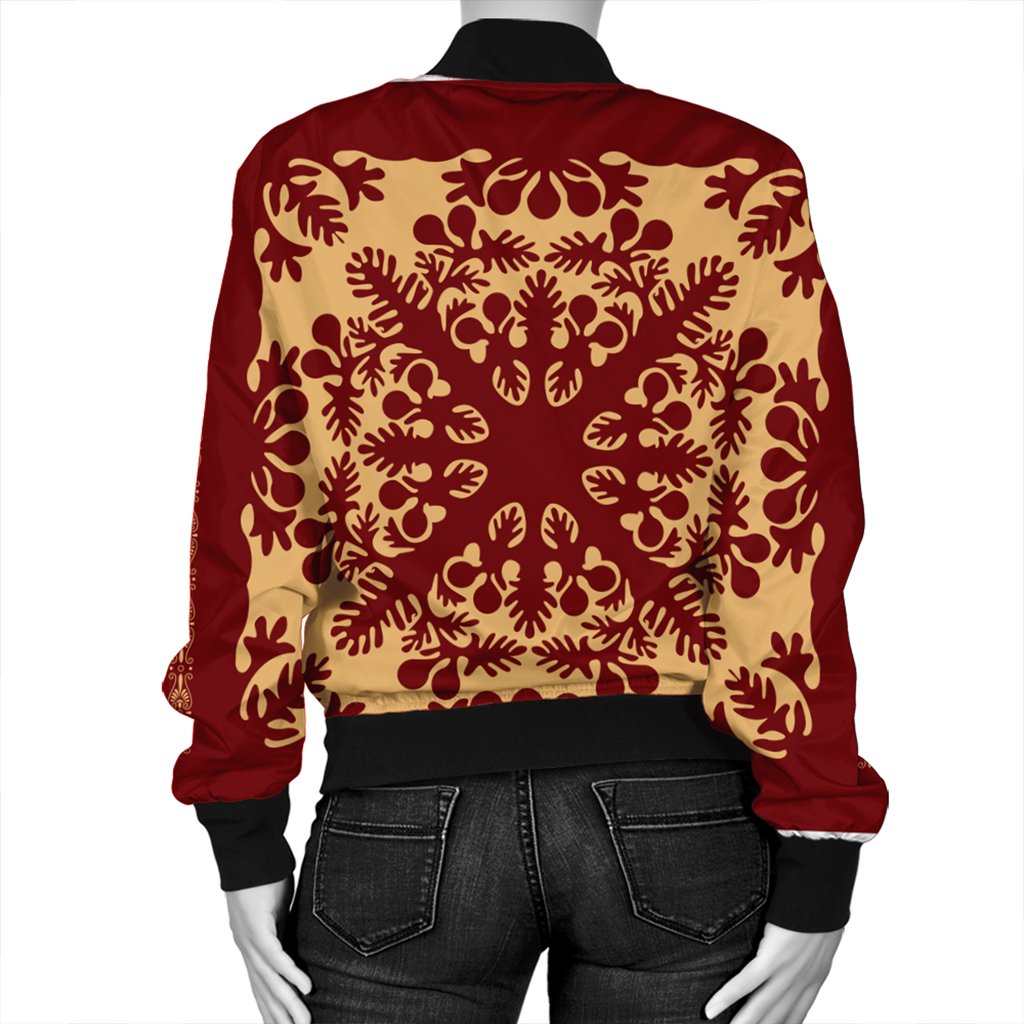 Hawaiian Quilt Vintage Bomber Jacket - AH - Polynesian Pride