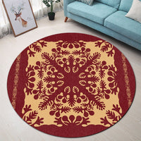 Hawaiian Quilt Vintage Round Carpet - AH - Polynesian Pride
