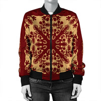 Hawaiian Quilt Vintage Bomber Jacket - AH - Polynesian Pride