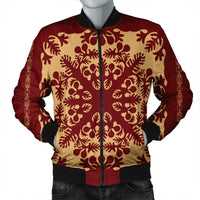 Hawaiian Quilt Vintage Bomber Jacket - AH Black Unisex - Polynesian Pride