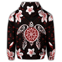 Hawaiian Reddie Turtle Plumeria Hoodie - Polynesian Pride