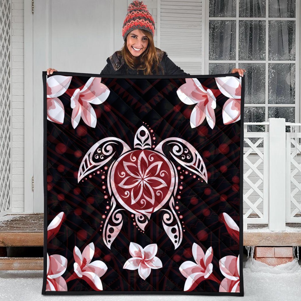 Hawaiian Reddie Turtle Plumeria Premium Quilts AH - Polynesian Pride