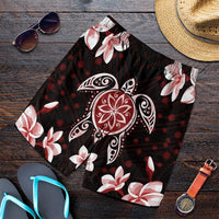 Hawaiian Reddie Turtle Plumeria Men's Shorts AH Art - Polynesian Pride