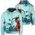 Hawaiian Sea Turtle Hibiscus Brilliant Polynesian Zip Hoodie Unisex Art - Polynesian Pride