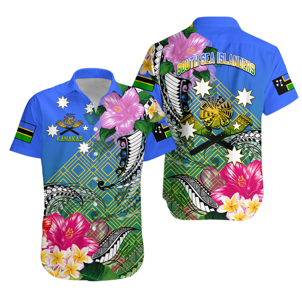 South Sea Islanders Kanakas Hibiscus Polynesian Matching Dress and Hawaiian Shirt LT2 - Polynesian Pride