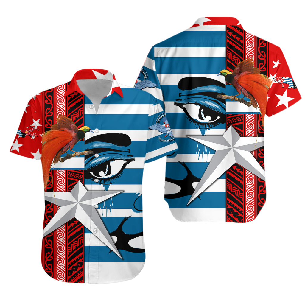 Free West Papua Birds Of Paradise Polynesia Hawaiian Shirt - LT2 Unisex BLUE - Polynesian Pride