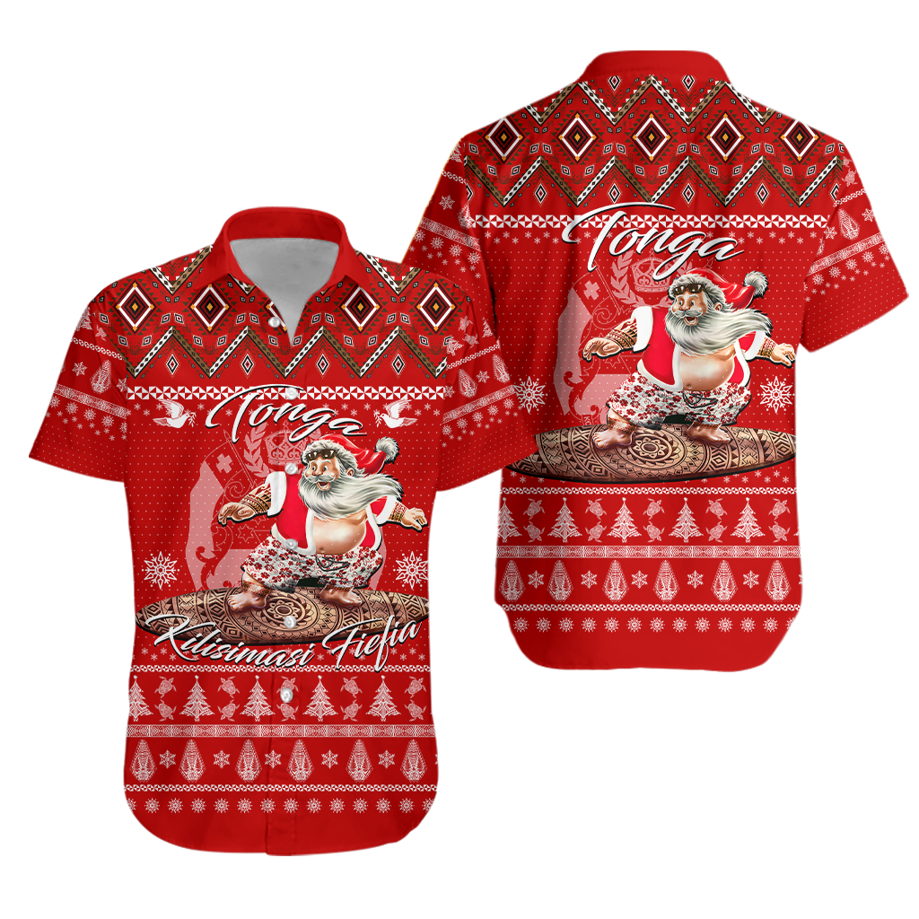 Tonga Christmas - Kilisimasi Fiefia Santas Polynesia Hawaiian Shirt - LT2 Unisex RED - Polynesian Pride
