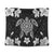 Hawaiian Silver Turtle Plumeria Tapestry AH Wall Tapestry Black - Polynesian Pride