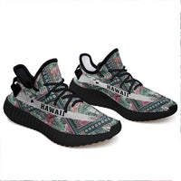 Hawaiian Sneakers YZ Exotic Tropical Flowers In Pastel Colors Black - Polynesian Pride