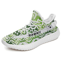 Hawaiian Sneakers YZ Exotic Tropical Flowers In Pastel Colors White - Polynesian Pride