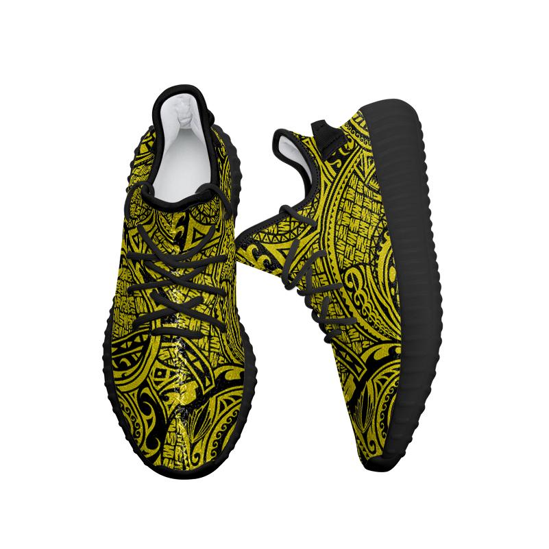 Hawaiian Sneakers YZ Polynesian Maori Lauhala Yellow AH - Polynesian Pride