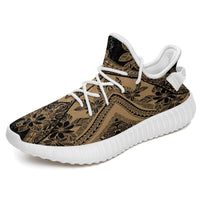 Hawaiian Sneakers YZ Polynesian Plumeria Mix Gold Black AH White - Polynesian Pride