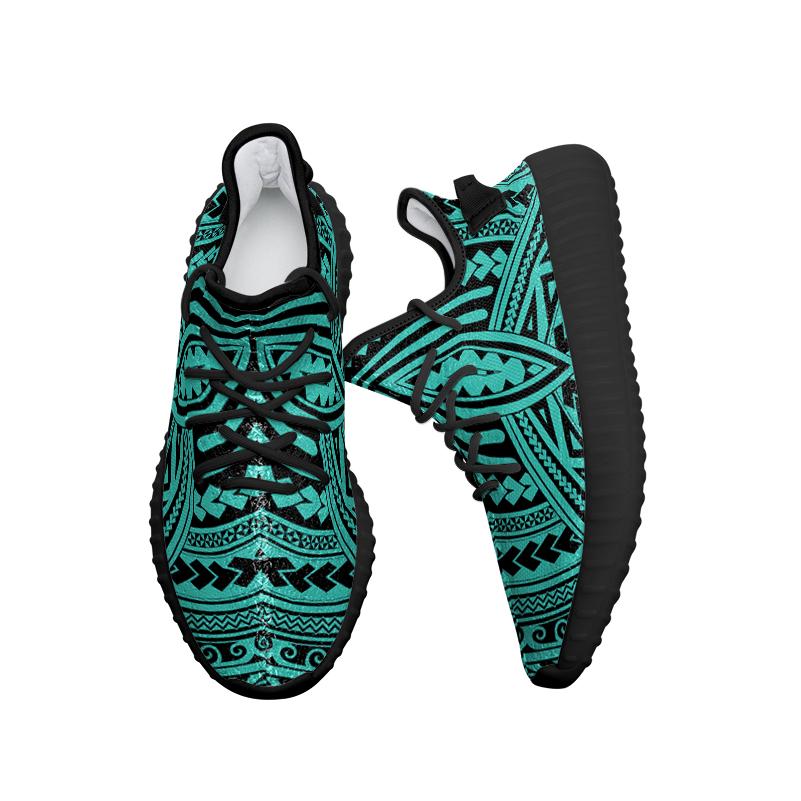 Hawaiian Sneakers YZ Polynesian Seamless Turquoise AH - Polynesian Pride