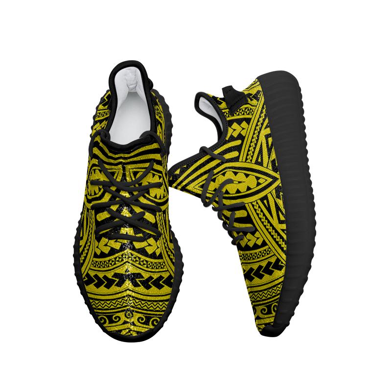 Hawaiian Sneakers YZ Polynesian Seamless Yellow AH - Polynesian Pride