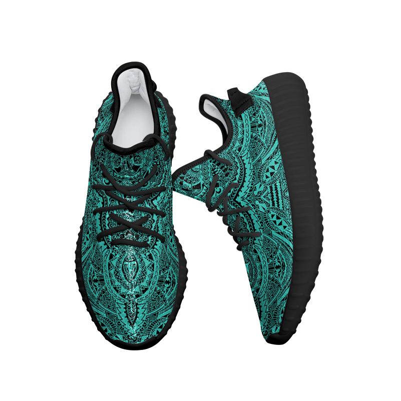 Hawaiian Sneakers YZ Polynesian Symmetry Turquoise AH - Polynesian Pride