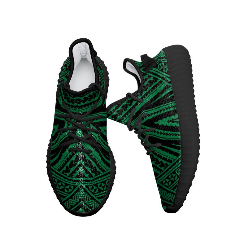 Hawaiian Sneakers YZ Polynesian Tatau Green AH - Polynesian Pride