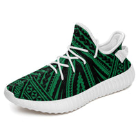 Hawaiian Sneakers YZ Polynesian Tatau Green AH White - Polynesian Pride