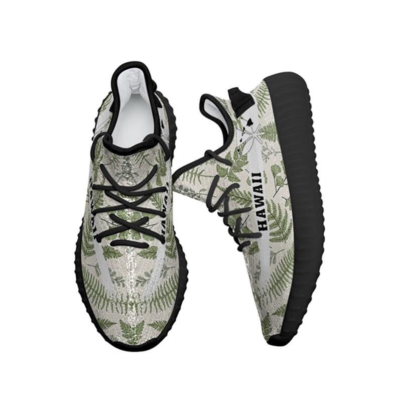 Hawaiian Sneakers YZ Tropical Green Pattern - Polynesian Pride